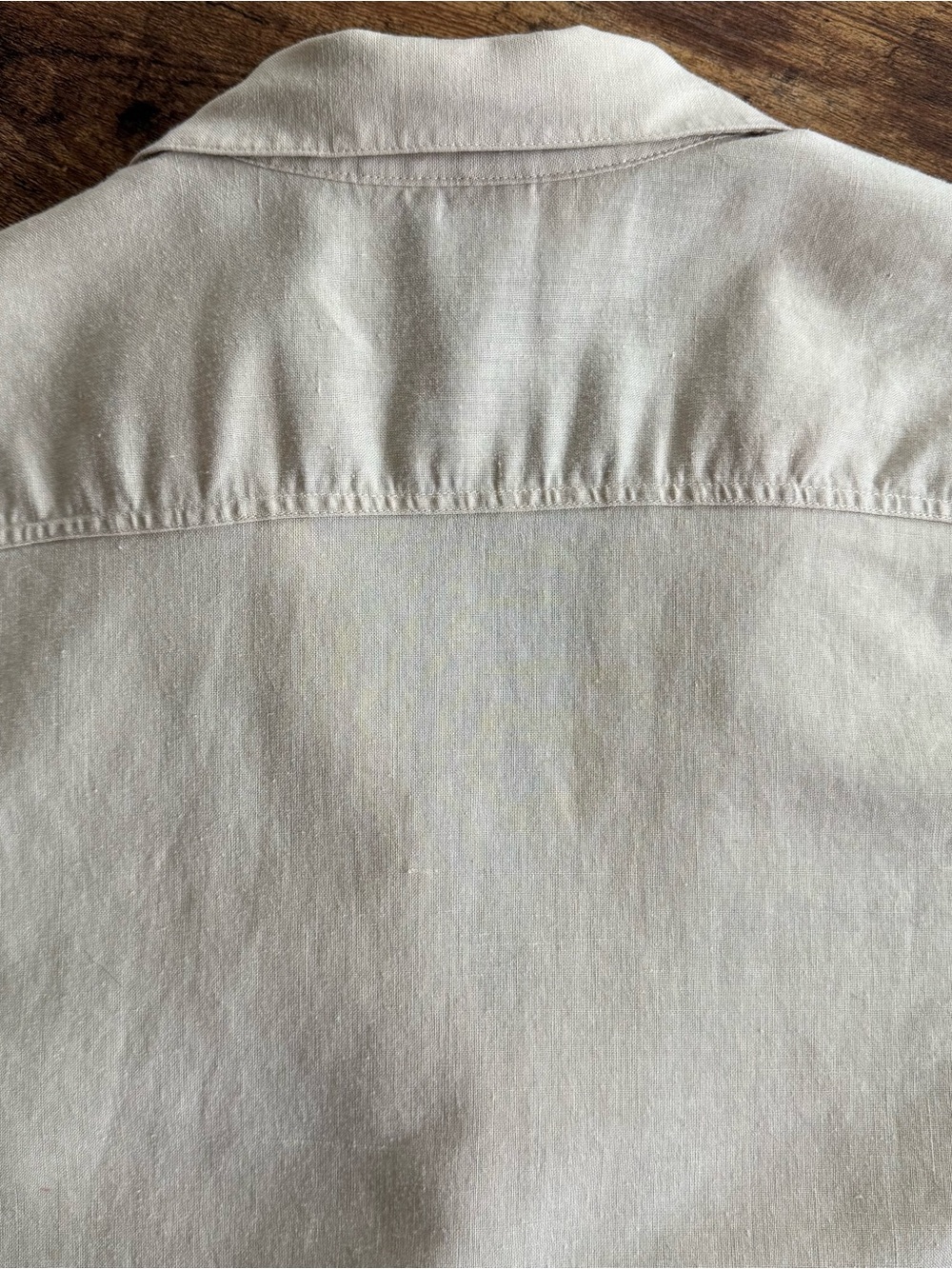 Vintage 90s Tan S/S Button Down Shirt ~Size Medium - Picture 6 of 7